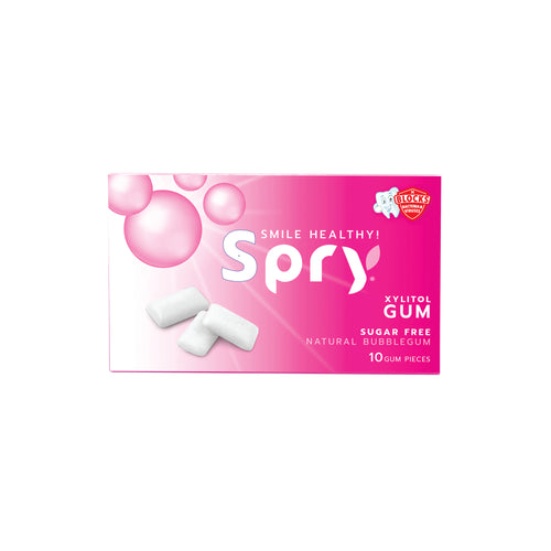Spry bubblegum blister card on white background
