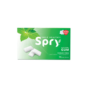 Spry spearmint gum blister card on white background